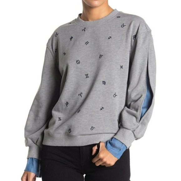 CURRENT AIR Anthro Chic Zodiac Sweatshirt Top - Picture 7 of 9